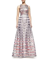 A-line Floral Print Sleeveless Sequined Keyhole  Dress