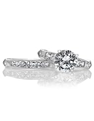 Celebrity Star Emitations Brookes CZ Wedding Ring Set Size 6