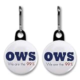 OWS Occupy Wall Street Protest WE ARE THE 99% on 1 inch Zipper Pull Charm 2-PACK
