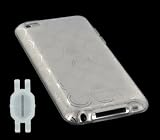 Clear Circle Design TPU Silicone Crystal Skin Case for Apple iPod Touch 4th Generation with Shoe Silicone Pouch for Nike+ iPod Sensor (iPod NOT Included)