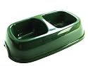 (Marchioro) 12" Plastic Twin Dog Bowl (Green)