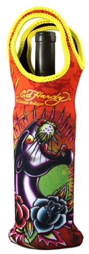 Ed Hardy Neoprene Wine Beverage Tote Koozie Panther