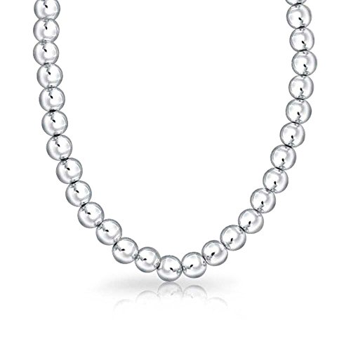 Bling Jewelry 925 Sterling Silver Beaded Ball Necklace 8mm