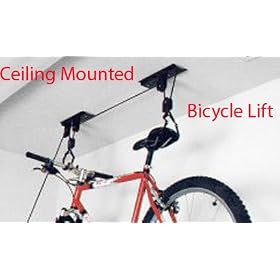 Generic Bike Roof Rack Bicycle Lift - Garage Storage Racks Pulley and Brackets