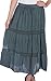 Sakkas Solid Embroidered Gypsy Bohemian Mid Length Cotton Skirt