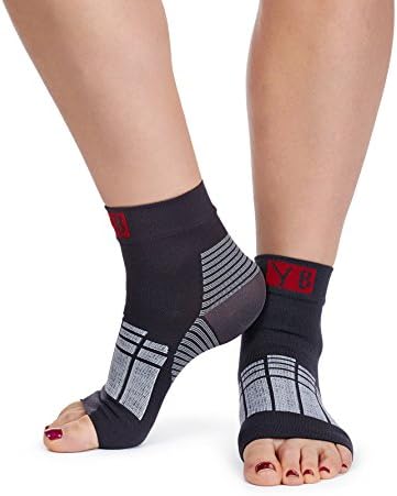 Compression Foot Sleeve By Yorkberg. 1 Pair of Plantar Fasciitis Socks - For Ankle and Heel Support - Black