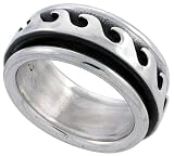 Sterling Silver Wave Spinner Ring