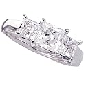 Platinum 1/2 ctw. Princess Cut Three-Stone Diamond Ring