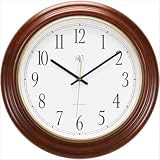 River City Clocks Radio-controlled Post Office Wall Clock with Cherry Finish - 16 Inch Diameter - Model # 801-401