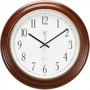 River City Clocks Radio-controlled Post Office Wall Clock with Cherry Finish - 16 Inch...
