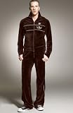 JUICY COUTURE Velour - Juicy Couture Men's Velour Track Suit Jacket and Pants TROOP (Dark Brown)