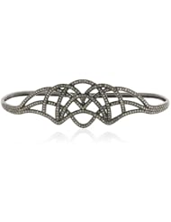 Diamond Pave Palm Bracelet .925 Sterling Silver Womens Jewelry