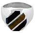 Gent's Sterling Silver Black Obsidian with Tiger Eye Ring