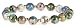 Gold Plated Sterling Silver White, Blue, Light Yellow and Green Cloisonne Elastic Bracelet