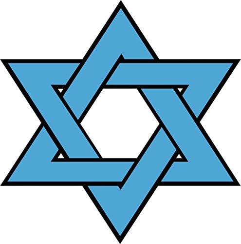 Star of David - Lt Blue on Black / Wall Vinyl Decor / 14 X 14 Inches (New Item) (14 X 14 Inches)