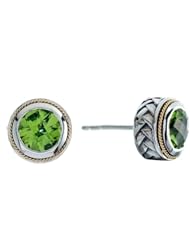 Balissima By Effy Collection Sterling Silver and 18k Yellow Gold Peridot Earrings