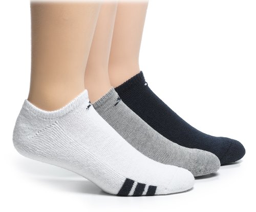 adidas Men's 3-Stripe No Show Sock, 3-Pack