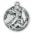 Sterling Silver Saint Michael Medal and 18-inch Chain