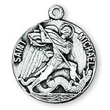 Sterling Silver Saint Michael Medal and 18-inch Chain
