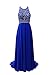 Promonline long prom dresses chiffon beaded jewel evening gowns