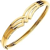 14K White Gold Hinged Bangle Bracelet