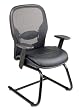Visitors Chair with Leather Seat By Office Star Furniture