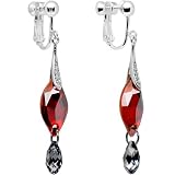 Handcrafted Red Magma Clip On Earrings MADE WITH SWAROVSKI ELEMENTS