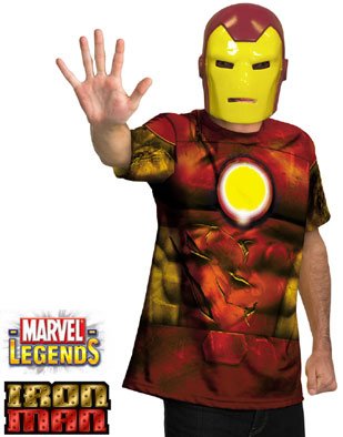  Adult Iron Man T-Shirt & Helmet Costume