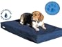 Small Medium 35"x20"X4" Orthopedic 100% Memory Foam Pet Dog Bed Pad with waterproof internal cover + Durable external denim cover