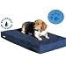 Small Medium 35"x20"X4" Orthopedic 100% Memory Foam Pet Dog Bed Pad with waterproof internal cover + Durable external denim cover