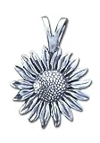 Sunflower Solid Sterling Silver Pendant