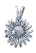 Sunflower Solid Sterling Silver Pendant