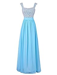Bateau Neck Beaded  Chiffon Evening Dress/Bridesmaid Dress/Party Dress  With Pearls