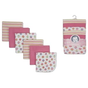 Gerber Washcloth, Cupcake, 6-Count
