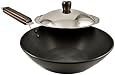 Futura Hard Anodised Deep-Fry Pan(Kadhai) 2-1/2-Litre with Steel Lid and Flat Bottom