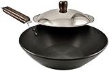 Futura Hard Anodised Deep-Fry Pan(Kadhai) 2-1/2-Litre with Steel Lid and Flat Bottom