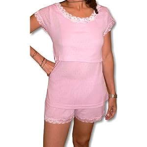 Buy Dynabelly pointelle nursing pajama shorts set - S-XL by Dynabelly