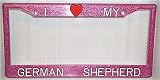 Pink Glitter I Love My German Shepherd Frame
