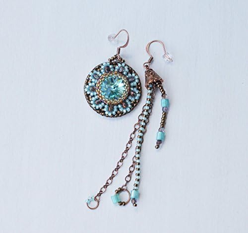 Funky Earrings Turquoise Colored Swarovski element