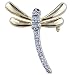 Crystal Dragonfly Brooches