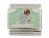 SilverBin Enamel Paint Teddy Bear Angel Stainless Steel Italian Charm Link