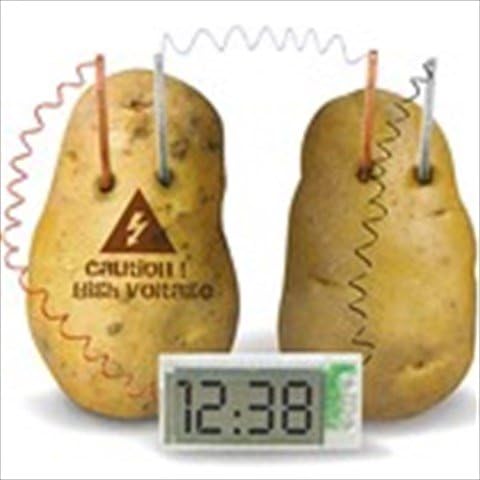 Novel DIY Green Science Potato Digital Clock Timepiece Educational Kit with Folding Stand