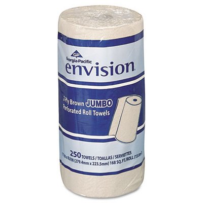 Georgia Pacific Envision Perforated Paper Towel Rolls, 11 x 8-7/8 - 250 Sheets per Roll, 12 Rolls per Carton (Brown)