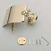 Leyden Gold Toilet Paper Holder, Brass Tissue Roll Holder Wall Mount Bathroom Toilet Roll Storage with Cover Waterproof
