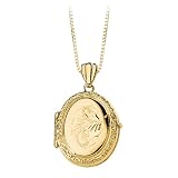 14K Yellow Gold 20.50 x 15.50 MM Victorian-Style Oval Shaped Family Locket with Chain