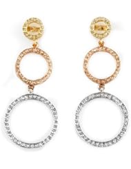 Natural 2.0 ctw Diamond Earrings 14K Multi tone Gold