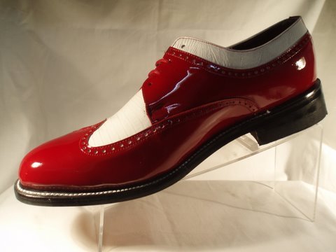 Stacy Baldwin Red and White Wingtip Spectator Shoes All  display picture 3