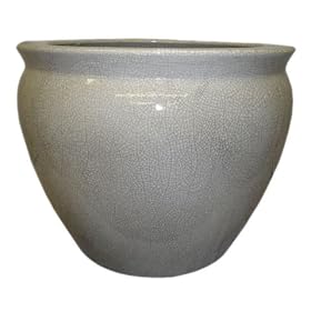White Crackle Porcelain Fishbowl by Reorient