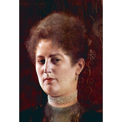 Professionally Framed Gustav Klimt Portrait of a Woman Art Print Poster - 13x19 with RichAndFramous Black Wood Frame