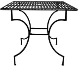 PTC Home & Garden Park Square Table with 2-Inch Umbrella Holder, Black